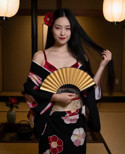 Tsubaki, 34, mặc đồ lót hoặc áo choàng mở